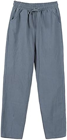 Миашуи шарени панталони за жени обични жени лето високо половината памук пантацо панталони широко кратки пантолони за жени случајни