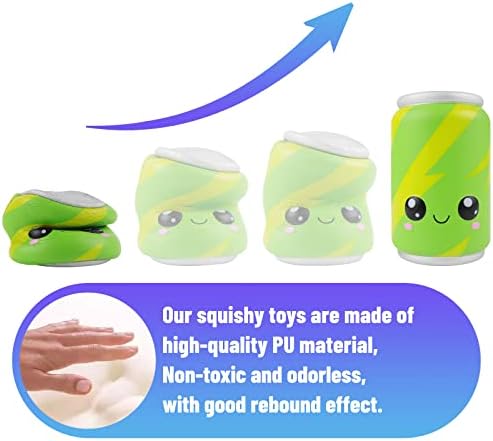 Anboor Squishies Green Monster Green Green Can Kawaii Soft Slow Blow Rising Scented Squishys Stress Relief Relief Деца играчки