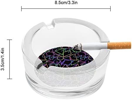 Апстрактна геометриска шема стакло пепелници за цигари за ветровит ѓубре може да печати фенси фиоки за пепел за домашна канцеларија во хотел