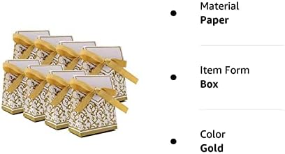 Купоу 50 парчиња кутии за бонбони, златна лента за свадбени кутии за слатки торби торта кутија за декорација на свадбени забави Велигден