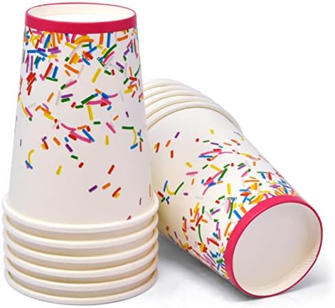Конфети прскалки за роденденски садови сет на садови сет 24 9 плочи 24 7 плоча 24 9 мл. Чаша 24 салфетки за ручек за тинејџери за возрасни