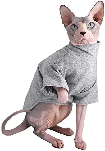 Сфинкс облека за мачки зимски дебели памучни маици со двојно слој облека за миленичиња, кошули со маче од ракави со ракави, облека за пижами без