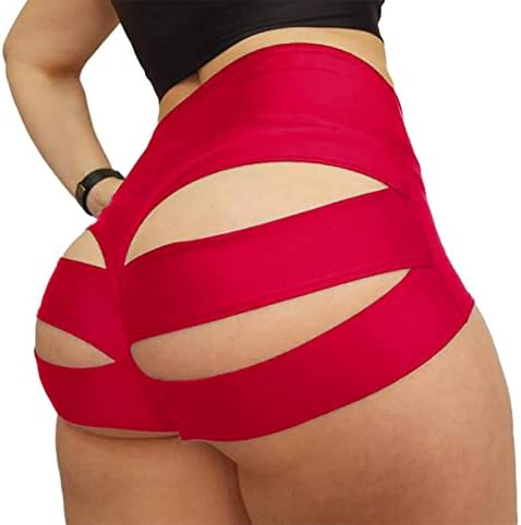 Womenенски женски отсечени високи половини од јога плен шорцеви за тренингот за кревање топли панталони