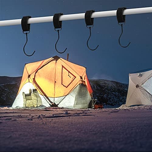 Lewtemi 8 парчиња зимски засолниште за риболов мраз палто куки за засолниште за мраз куки црна закачалка за додатоци за дополнително висино складирање во мраз риболов