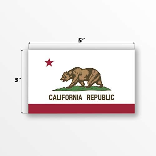 Магнет за Државно Знаме во калифорнија | 5-Инчи на 3-Инчи | Магнет Со Тежок Квалитет Со Врвен Квалитет | Магнетпд311