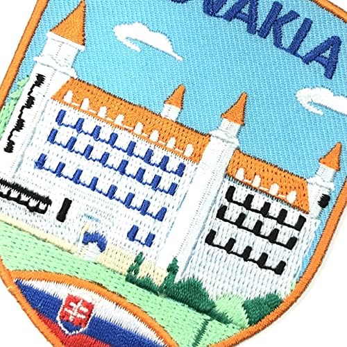 А-Оен Братислава замок запечатен запечатен штит за штит+Словачка земја знаме Морал Везење лепенка+Словачка земја знаме за метална
