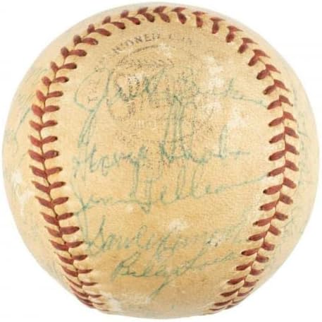 1955 Бруклин Доџерс В. С. Тимот На Шампионите Потпиша Бејзбол Џеки Робинсон ЈСА Коа-Автограм Бејзбол