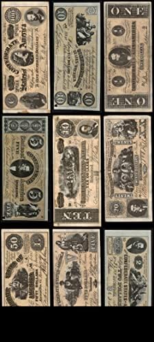 1962 година Топпс делумно комплетен сет на валута за граѓанска војна VG