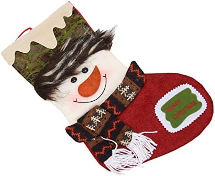 Абоофан Божиќ висини чорапи украс снежен човек приврзок чорап торбички за подароци декоративни бонбони sncaks порибување подарок што виси