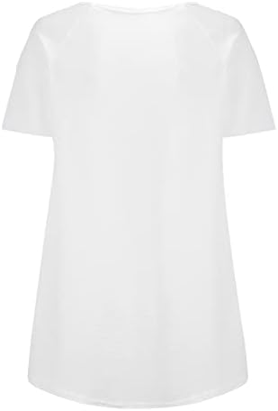 Топ кошула тинејџерски девојки со кратки ракави памук длабок v врат графички бренд викторијански западен врв bw