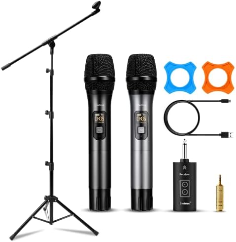 Безжичен микрофон со Bluetooth со микрофонски штанд