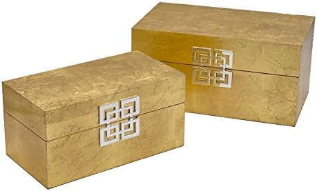 Галт Меѓународна Кутија За Складирање Поставете Декоративна Кутија за Складирање Со Капак Со Шарки Класичен Дизајн Дрвени Декор Кутии Со