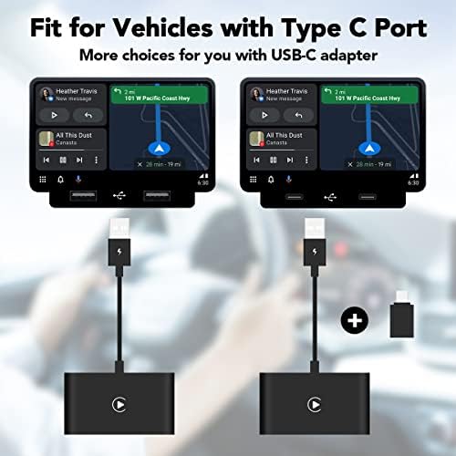 CPCGER Безжичен Carplay Адаптер Apple Carplay Безжичен Адаптер Конвертира Жичен Во Безжичен Carplay Dongle за Безжичен Контролен Приклучок &засилувач;