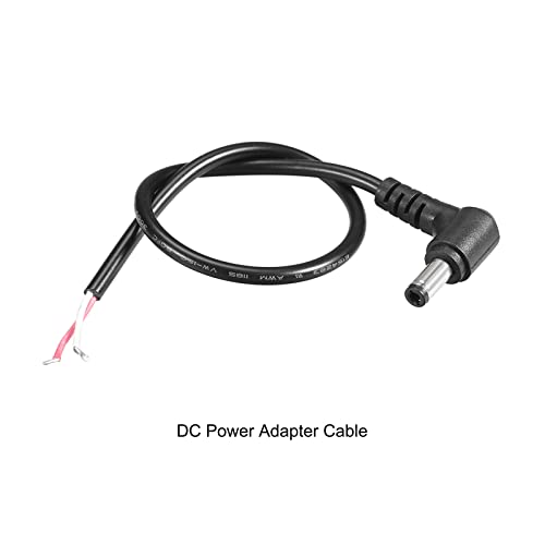 Rebower DC Power Cable Десен агол Машки конектори DC Pigtail адаптер барел приклучок за приклучок [за CCTV DVR LED лента за светло] - 5,5