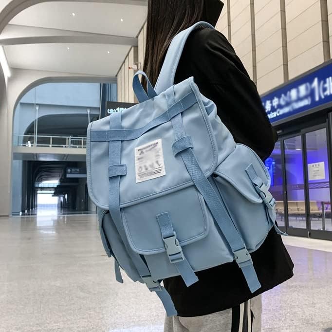 Lsdjgdde најлон жени ранец женски женски голем капацитет ранец ранец Унисекс училишна торба за ранец на лаптопи патувања