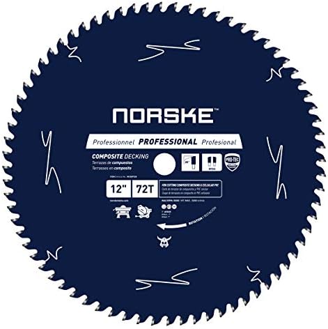 Norske Tools NCSBP228 10 INCH X 64T COMPOSITE DECKING и BAMBO Decking Saw Blade со 5/8 инчи, носат јапонски челик