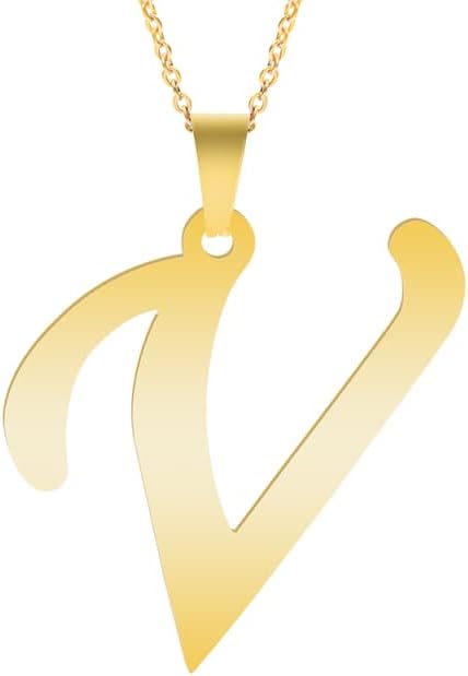 Ојалма златна боја Голема буква скрипта А-З Име Почетна ланец на азбука Претерана буква приврзова ѓердани за жени додатоци за накит