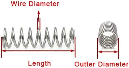 Изворите на компресија се погодни за повеќето поправка i 1pcs 305мм компресија во форма на компресија Дијаметар на жица од 1,5мм 2мм долга компресија