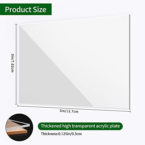 Lesnlok 6 парчиња 3 x 5 чист акрилен лист1/8 дебел лист од 3мм плексиглас, за знак, занает, рамка за фотографии, проекти за прикажување на