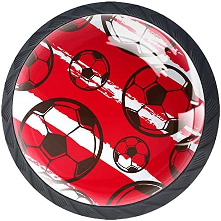 Тјухау Тркалезна Фиока Влече Рачка Фудбал Фудбал Црвено Печатење Со Завртки За Домашна Комода Кабинети Врата Кујна Канцеларија Биро