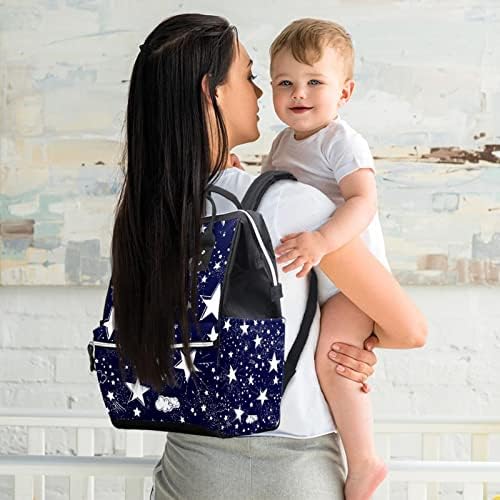 Starsвезди темно сина starвездена nught небесна торба за пелена ранец бебе бебето менување торби со повеќе функции торба за патувања со голем капацитет