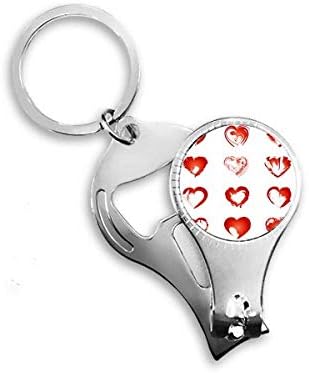 Денот на вineубените срца црвена скица нокти прстен прстен клуч за шишиња со шише со шише