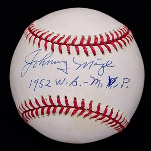 Уникатен Johnони Мизе 1952 W.S. MVP потпиша OAL Baseball JSA COA QQ51236 - Автограмирани бејзбол