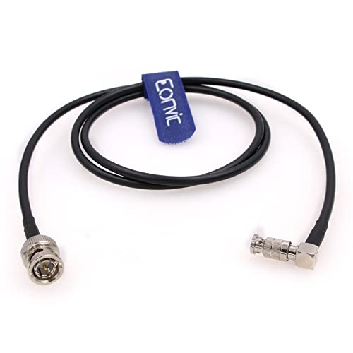 Eonvic 12g-SDI UHD 4K коаксијален кабел за BlackMagic Video Assist 5 3G и 12G десен агол микро BNC до стандарден BNC машки, 1M
