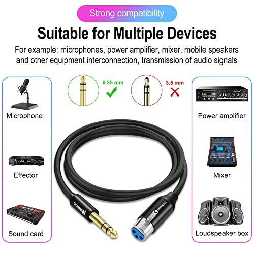 Annnwzzd TRS до XLR Femaleенски кабел 10 ft 2 пакет, TRS стерео џек балансиран кабел за микрофон
