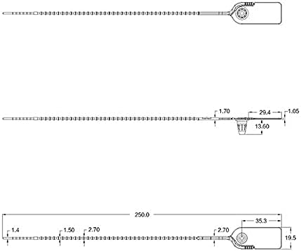 Кабелски кабелски поштенски врски ознаки, безбедносни заптивки 9,84 Тампер доказ за само заклучување безбедносни ознаки заптивки за заптивки за