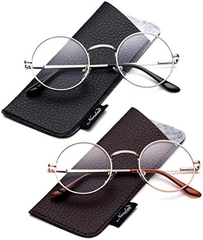 Квалитетно унисекс ретро тркалезно читање очила пролетна шарка од не'рѓосувачки челик метална рунда за читање очила