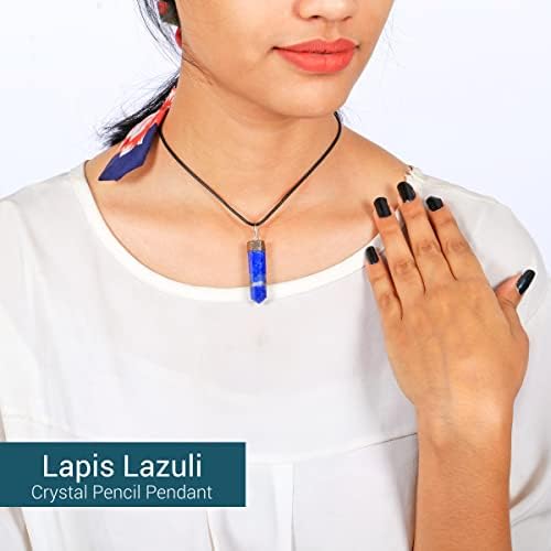Аашита креации Лапис Лазули заздравувачки кристален приврзок, унисекс приврзок, ѓердан од кристал ланец, кристален шкаф