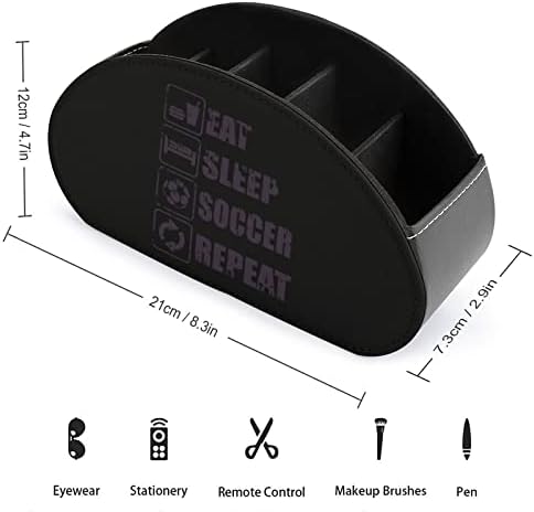 Јадете фудбал за спиење Повторувајте го држачот за далечински управувач со кожа смешно кутија за складирање на кутии за десктоп организатор
