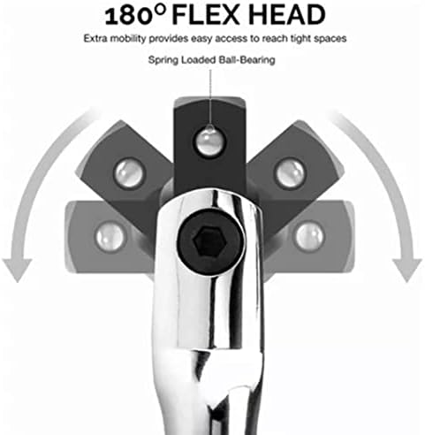 Бр. 45 клуч за челик приклучок, 45 x 3 x 3cm / 17,7 x 1,2 x 1.2in долга рачка на рачката на рачката f Тип на шипка со 180 ° прилагодлива флексибилна глава, за отстранување и инсталирањ