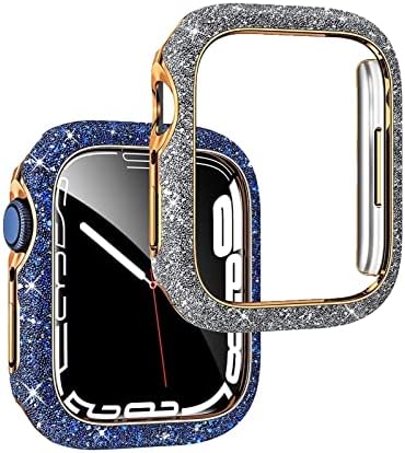 JWTPRO за Apple Watch Serie 8 7 Watch Case, Star Diamond Watch Case 41mm/45mm тврда школка кристален блиц дијамант