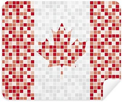 Национално Знаме На канада Јавор Мозаик Чистење Крпа Екран Почиста 2 парчиња Велур Ткаенина