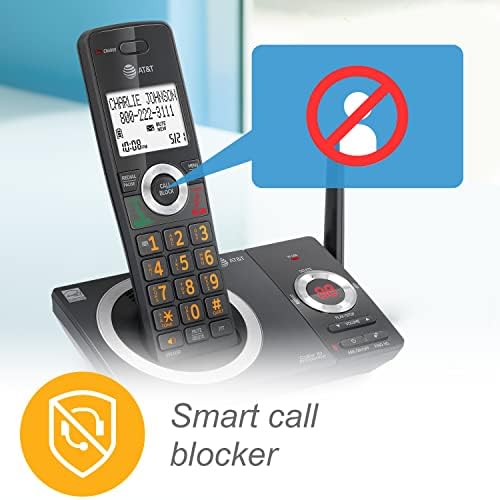AT&T CL82519 DECT 6.0 5-HENDSET Телефон за безжичен систем за дома со машина за одговарање, блокирање на повици, најавувач на лична карта, договор