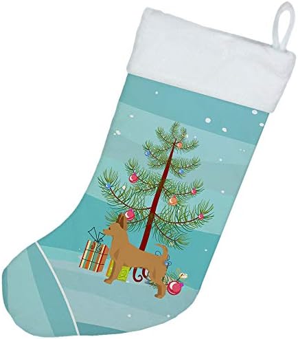 Богатства на Каролина CK3814CS TAN CHION Божиќно дрво Божиќно порибување, камин што виси чорапи Божиќна сезона Декора за украси