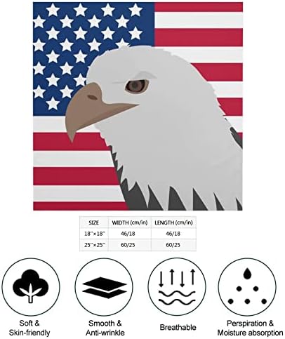 Орел На Американското Знаме Гроздобер Квадратна Шамија Слична На Свила Меки Бандани Печатење Маска За Лице Марамчиња За Глава