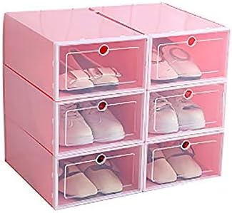 ZRSJ водоотпорен 6pcs за складирање кутија за чевли, пластична кабинета за чевли, задебелена кутија за чевли од школки, кутија за складирање Транспарентна