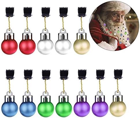 Idiytip 12 компјутери Божиќни брада украси Шарени брада прстенести sвона Дедо Клаус мини брада клипови фестивал декор