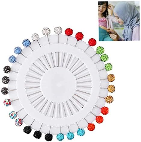 Nirelief Hijab Pins Муслимански брош за безбедност на шал Пин хиџаб пин кристал стап накит за венчавки жени шарени 30 парчиња случајни прстени во боја на шал и клипови за жен?
