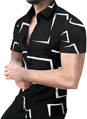 Кошули со копче XXBR за мажи, летни машка јака за кратки ракави со цврст пад на деловно работење на маици со маици со маици со маици, или костуми
