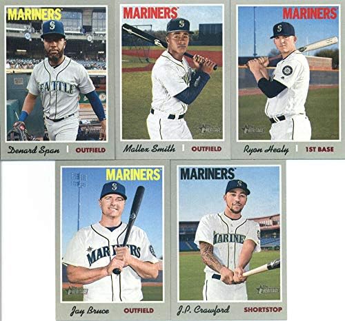 2019 Topps Heritage Baseball Сиетл Маринерс тим сет од 11 картички: Феликс Хернандез, Ј.П.