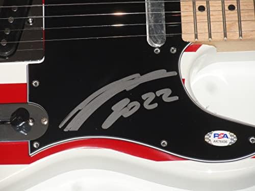 Стивен Пирси потпиша електрична гитара во САД знаме PSA COA