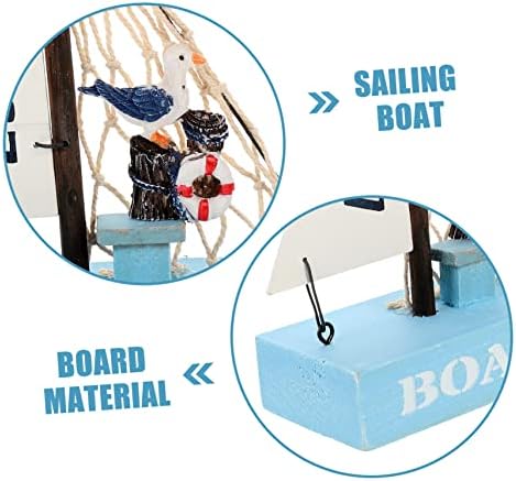Fomiyes 4pcs морски декорација Тековни украси биро за табели на канцелариски украси Наутички модел брод минијатурен едриличар