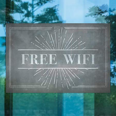 CGSignLab | Слободен WiFi - Креда Пукна Прозорец Прицврстување | 27 x18