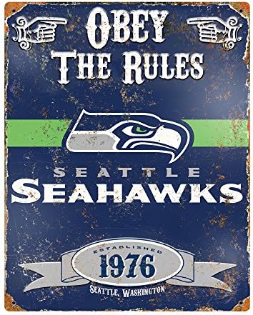 Партиско животно vsse Сиетл Seahawks врежан метален знак, 14-1/2 x 11-1/2-инчи, сина