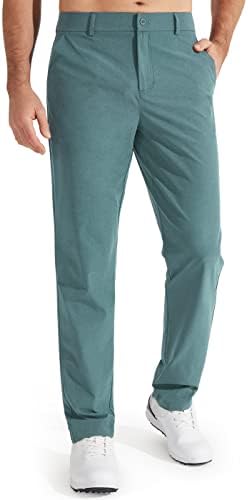 Либин машки голф панталони тенок вклопат панталони за работа со фустан 30 /32 Брза суво лесна лежерна удобност со џебови