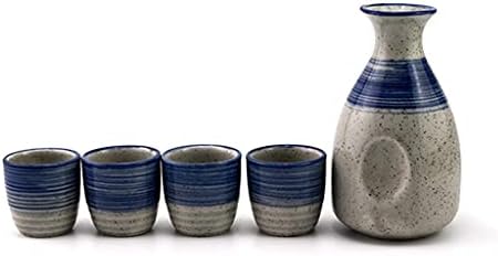 Слатиом 5 парчиња/Поставете керамика, чаша за чаша Јапонија Еден тенџере од четири чаши со вино од вино, поставено вино од вино од керамичко